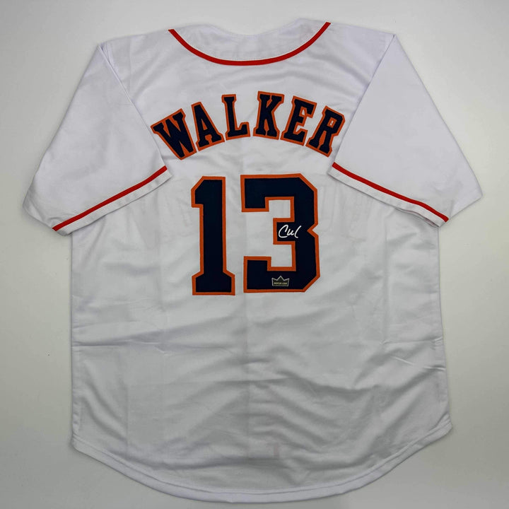 Facsimile Autographed Christian Walker Houston White Reprint Jersey Size Mens XL