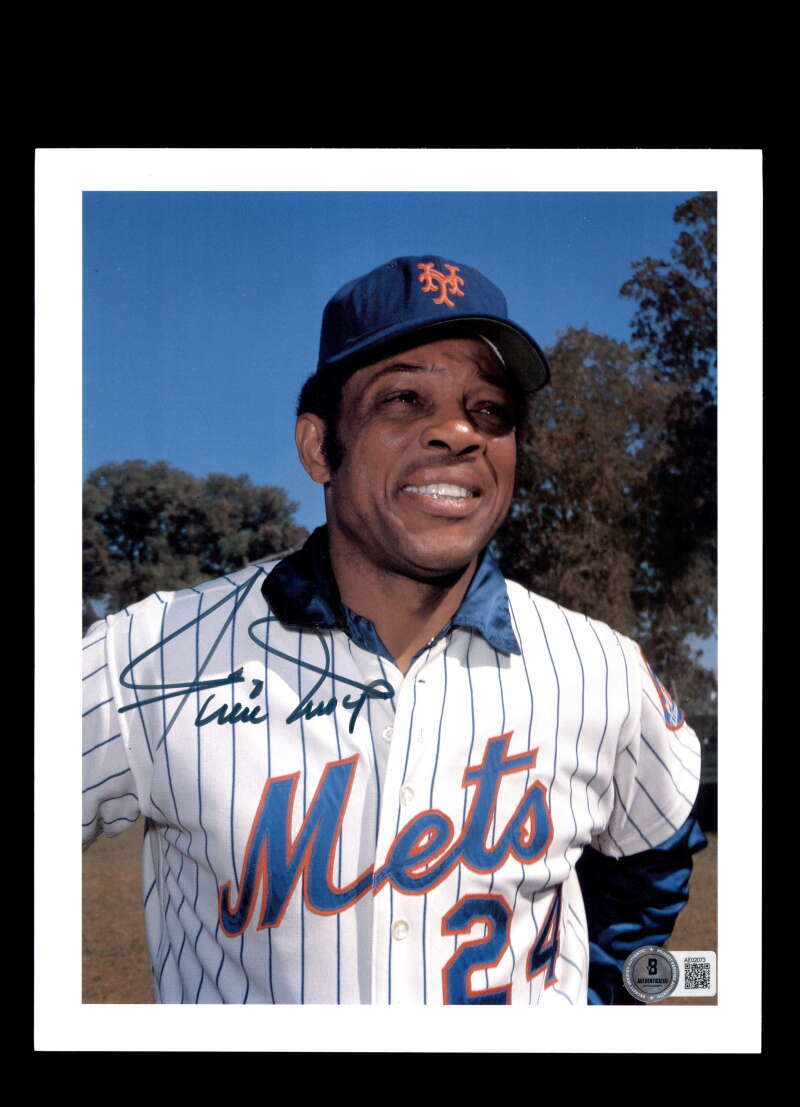 Willie Mays Beckett BAS Signed  8x10 Photo Autograph Mets