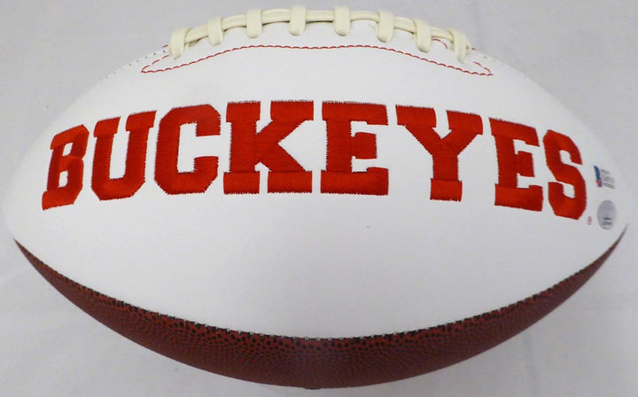 Marshon Lattimore Signed Ohio State Buckeyes White Logo Football Beckett BAS