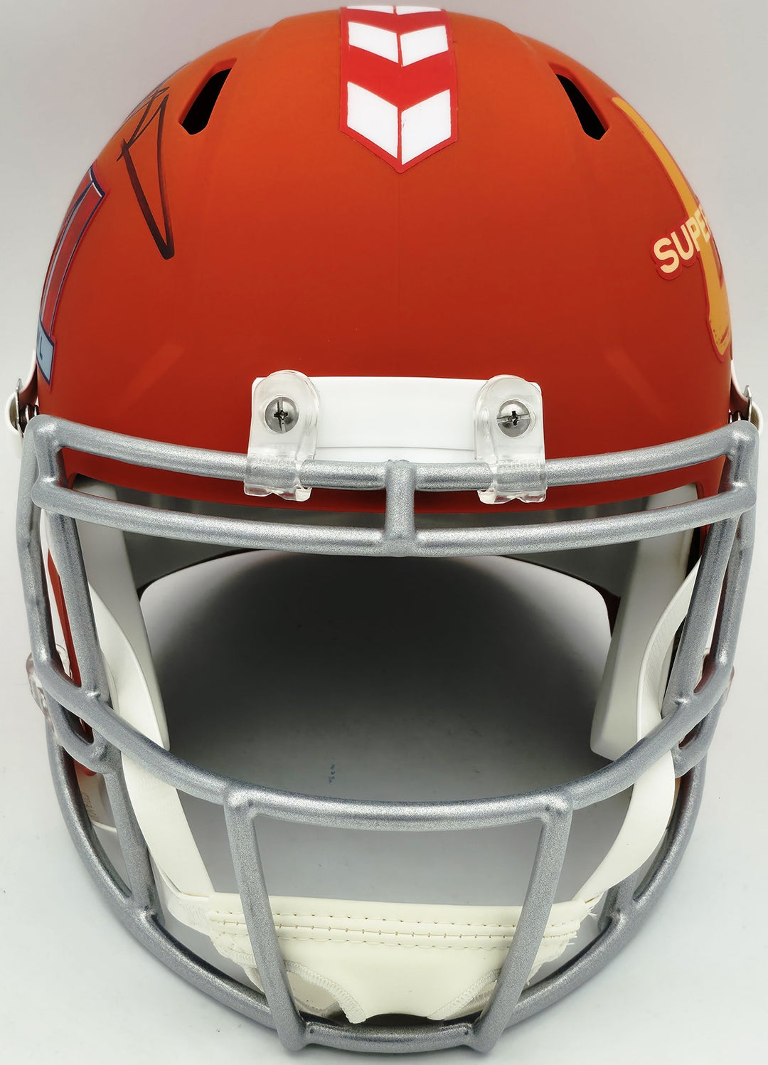 Aaron Donald Auto Rams Orange SB LVI Logo Full Size Speed Replica Helmet Beckett