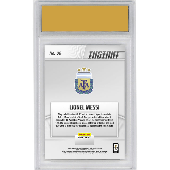 Graded 2026 Panini Instant World Cup Lionel Messi #88 Soccer Card HOFSM 10