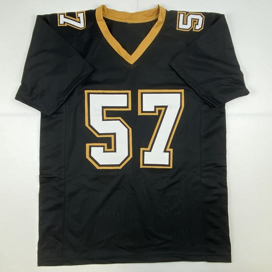 Autographed/Signed RICKEY JACKSON New Orleans Black Jersey Beckett COA Auto