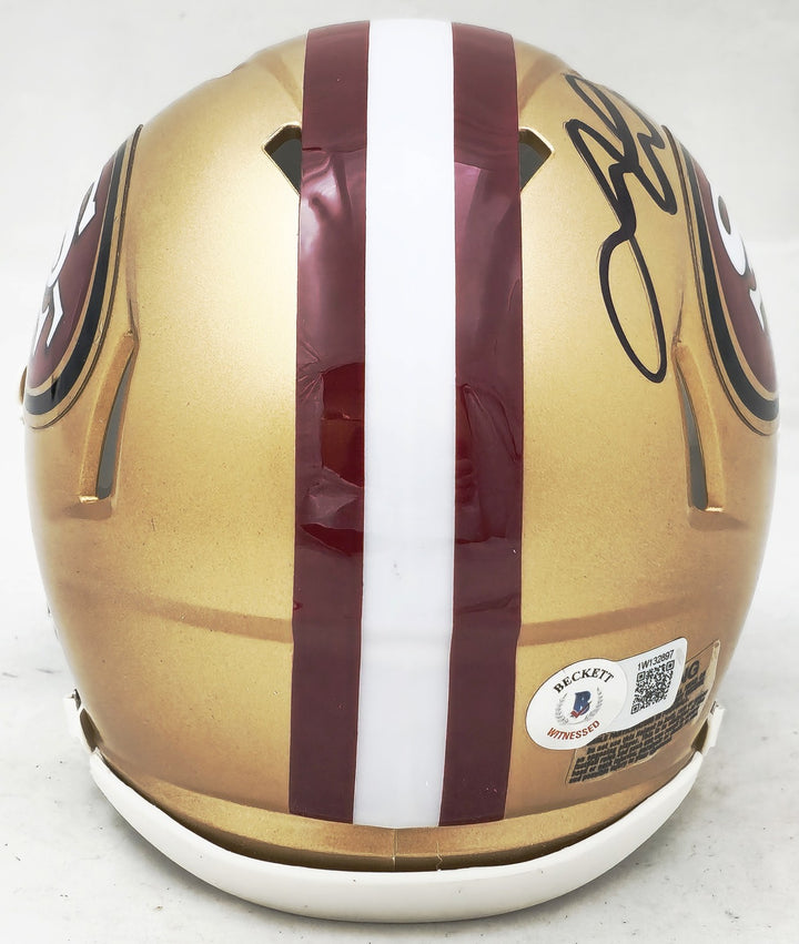 Fred Warner Signed San Francisco 49ers Gold Speed Mini Helmet Beckett Witness