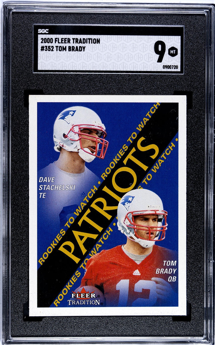 Tom Brady 2000 Fleer Tradition Rookie Card (RC) #352- SGC Graded 9 Mint-Patriots