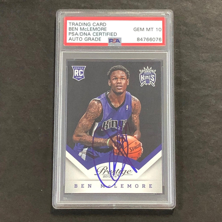 2013-14 Panini Prestige #167 Ben McLemore Signed Card AUTO 10 PSA Slabbed RC Kin