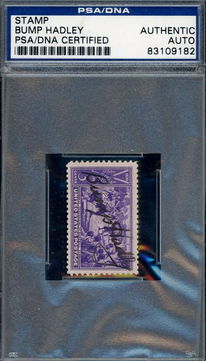 Bump Hadley PSA DNA Coa Signed 1939 Centennial Stamp Autograph