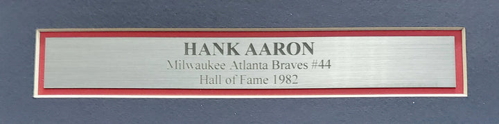 Hank Aaron Signed Framed 10x30 Panoramic Photo Braves "755 HOF 82" Fanatics