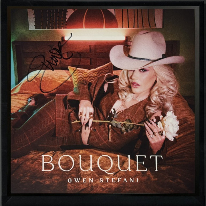 Gwen Stefani signed 2024 Bouquet 11.5x11.5 Art Card/LP/Vinyl Record FRAMED - COA
