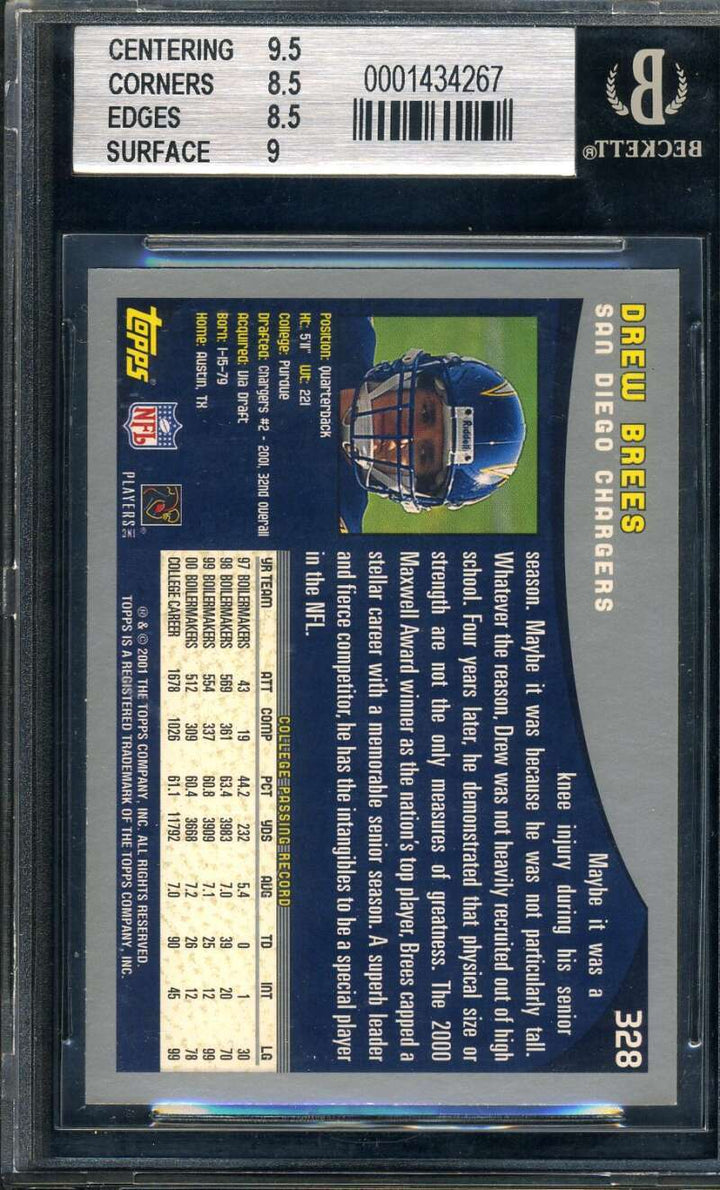 Drew Brees BGS 8.5 2001 Topps Rookie