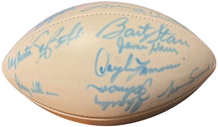 Quarterback Legends signed Wilson NFL WP Football 18 Sigs– Beckett- Starr/Unitas
