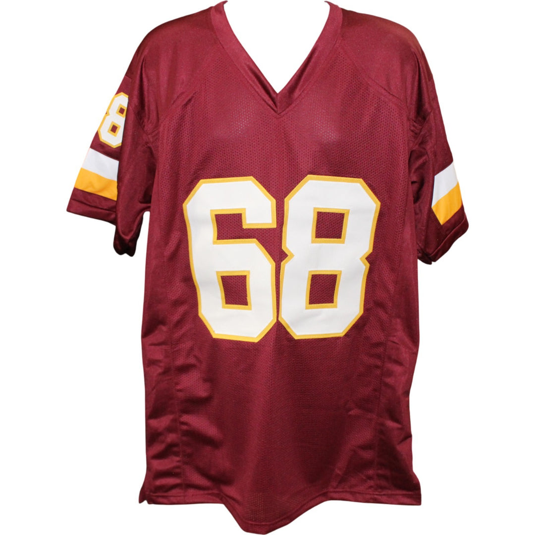 Russ Grimm Autographed Pro Style XL Red Jersey HOF Beckett Witness 54289