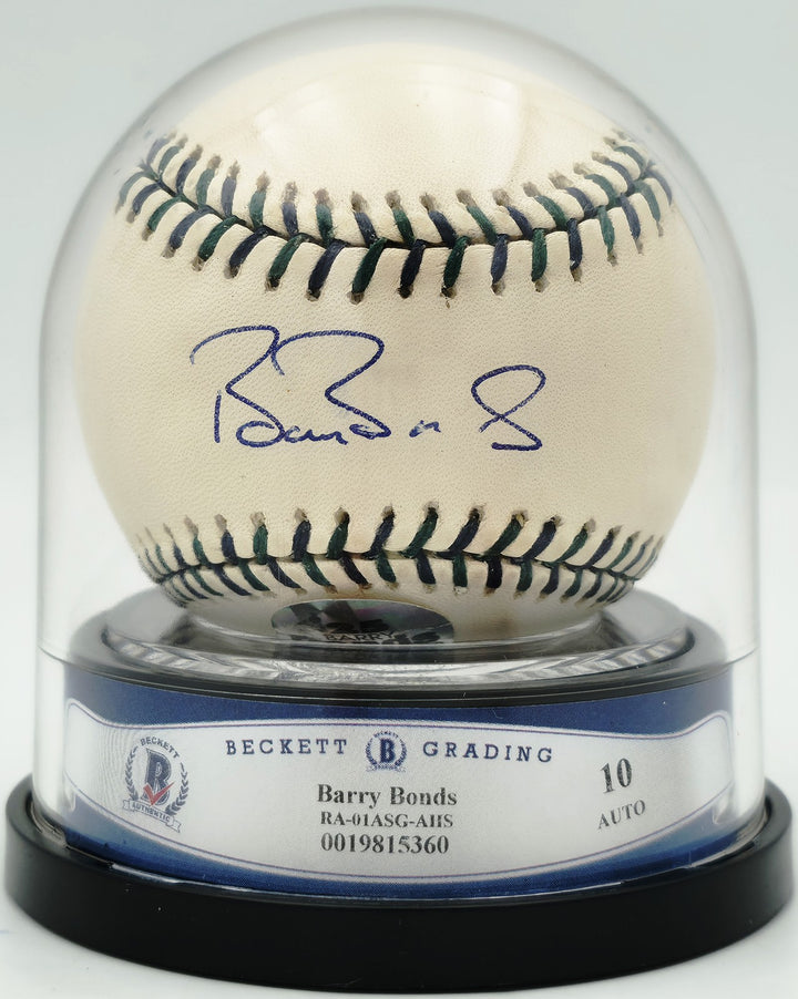 Barry Bonds Auto Official 2001 All Star Game Logo Baseball Giants Sig 10 Beckett