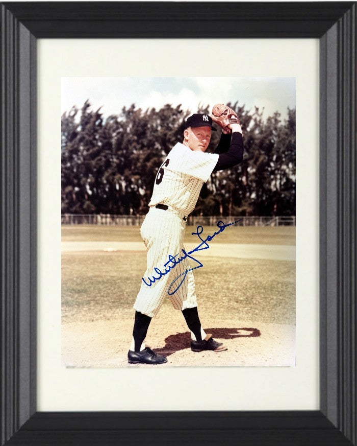 Whitey Ford signed New York Yankees 8x10 Photo Minor Dings Framed -COA (HOF/WSC)
