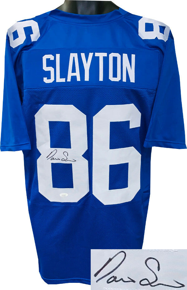Darius Slayton signed Blue Custom Stitched Pro Style FB Jersey XL- JSA Witnessed