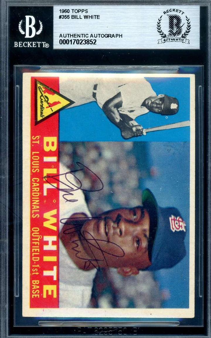 Bill White Beckett BAS Signed 1960 Topps Autograph