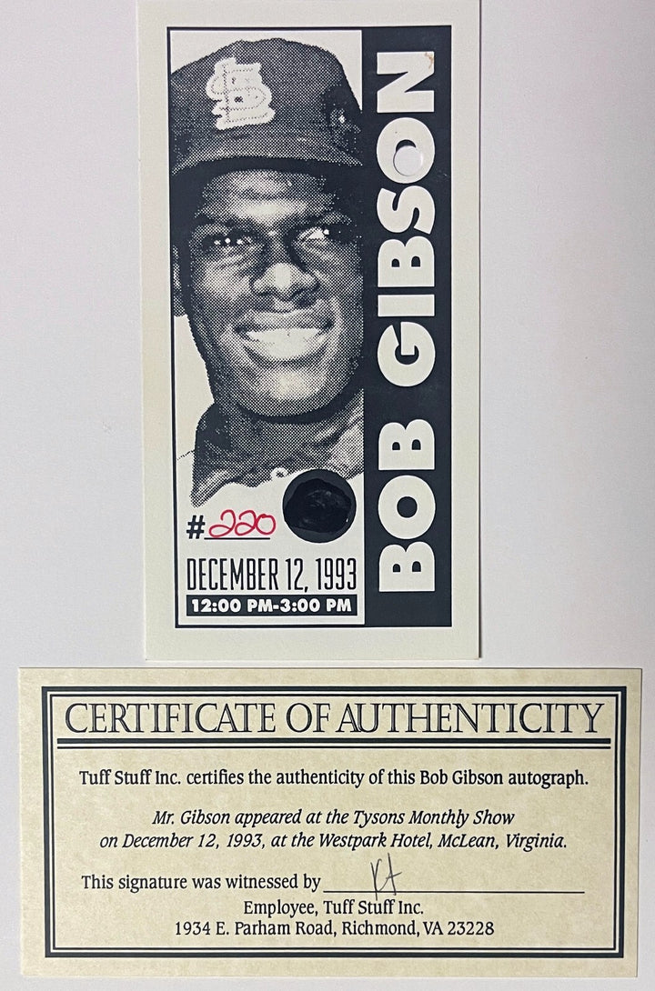 Bob Gibson signed St. Louis Cardinals 8x10 Photo imperfect Framed-Tuff Stuff COA
