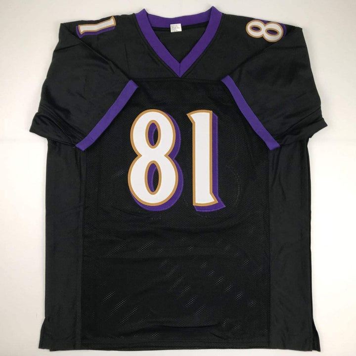 Autographed/Signed Anquan Boldin Baltimore Black Jersey Beckett BAS COA