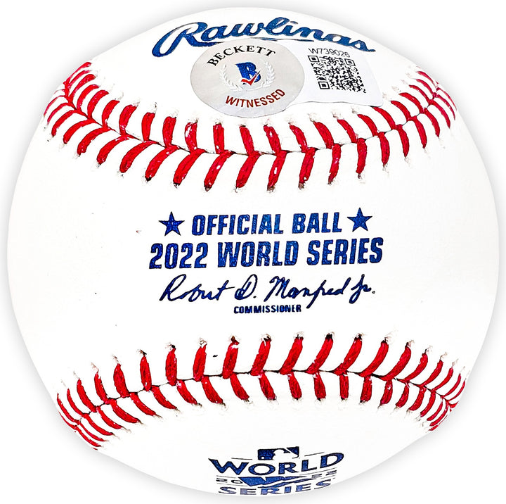 Alex Bregman Signed Official 2022 WS Logo MLB Baseball Astros Beckett Witness
