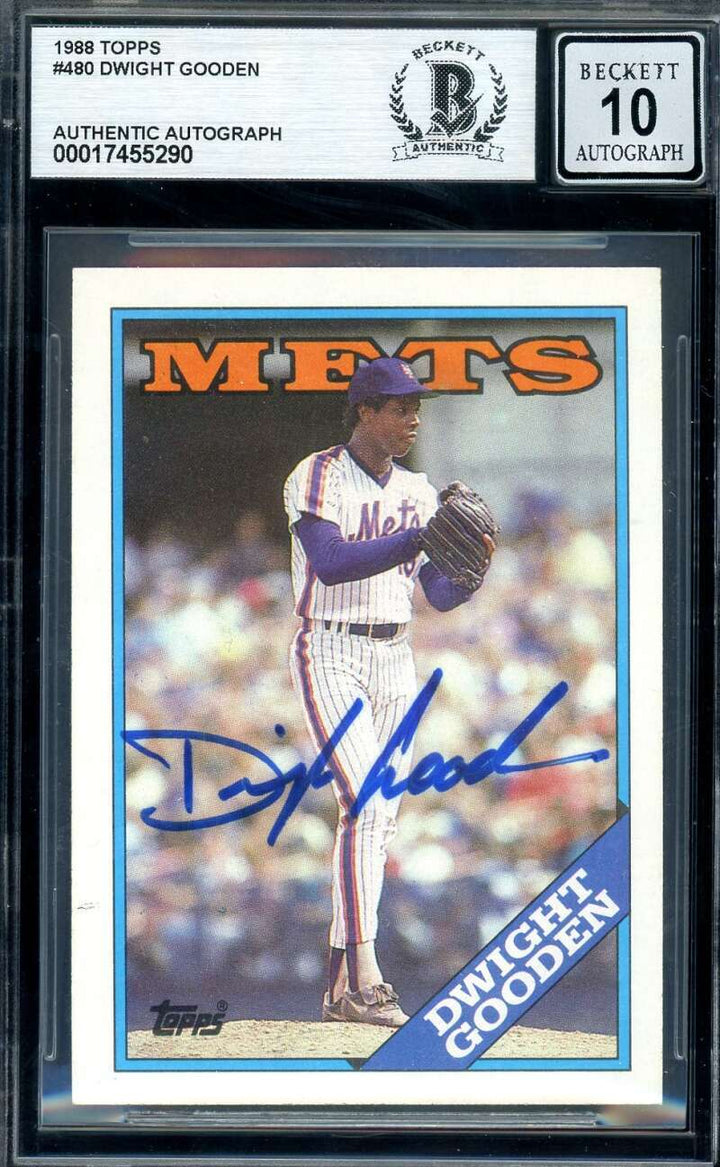 Dwight Gooden Gem Mint 10 Beckett BAS Signed 1988 Topps Autograph