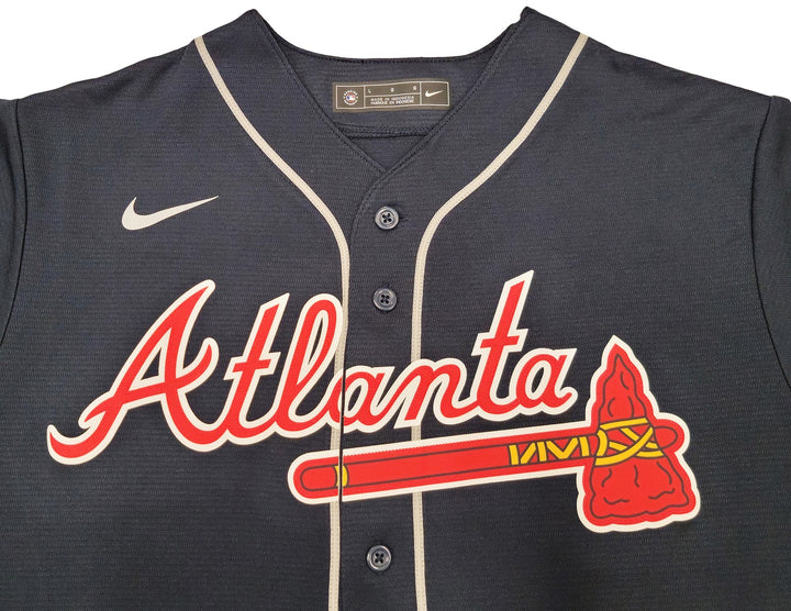 Atlanta Braves Ronald Acuna Jr. Autographed Signed Blue Nike Jersey Size L JSA