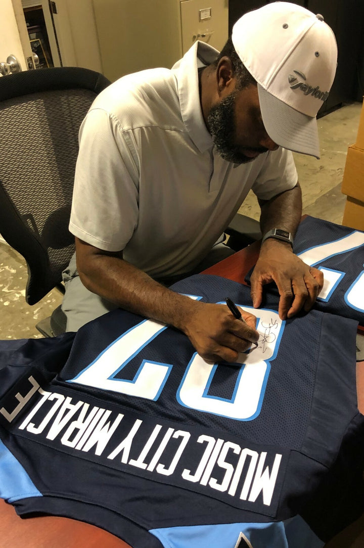 Music City Miracle Kevin Dyson signed Prostyle Jersey 1999 AFC Champs SB34 - JSA