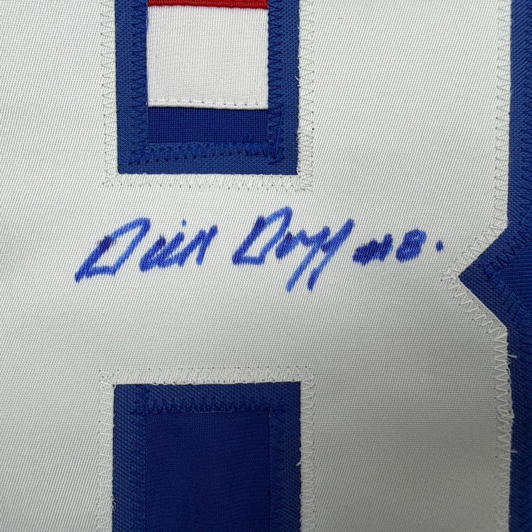 Autographed/Signed Dick Duff Montreal Red Hockey Jersey Beckett BAS COA