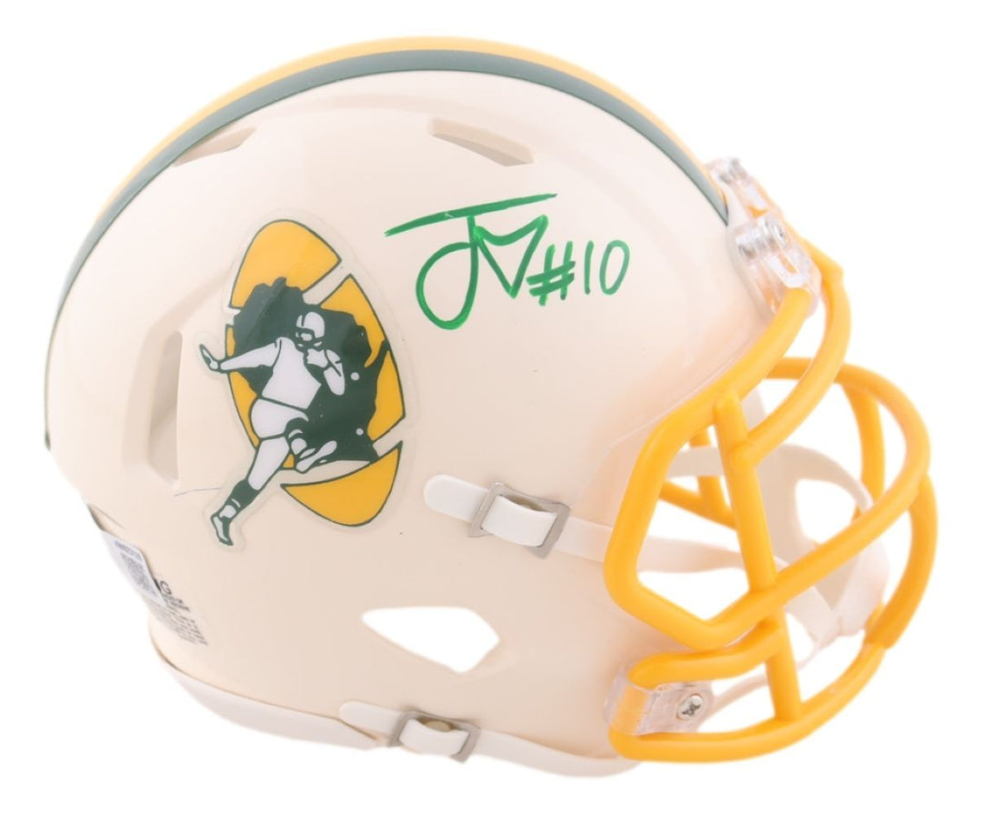 Jordan Love Signed Green Bay Packers RETRO Mini Speed Helmet BAS
