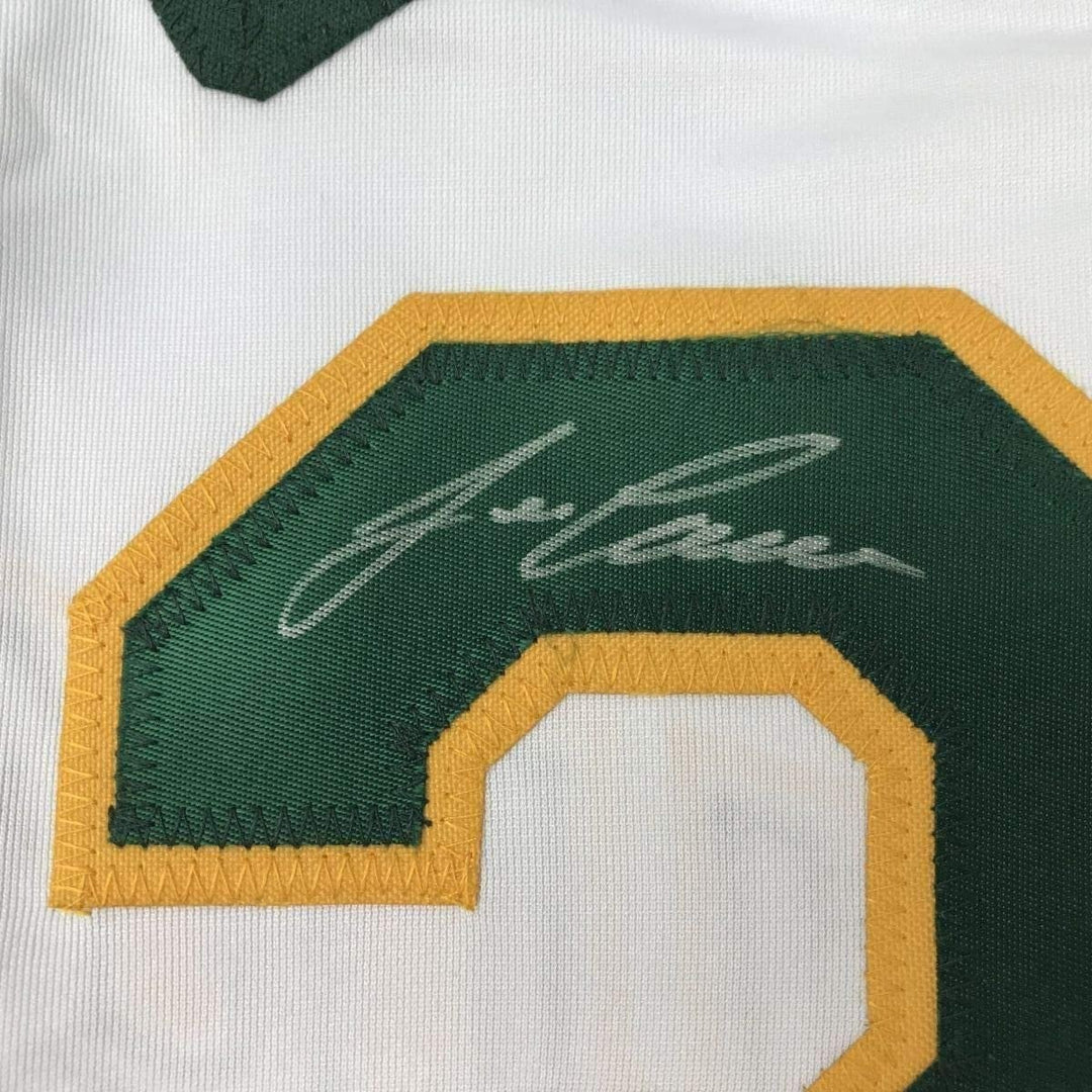 FRAMED Signed JOSE CANSECO 35x39 Oakland White Jersey JSA COA Auto