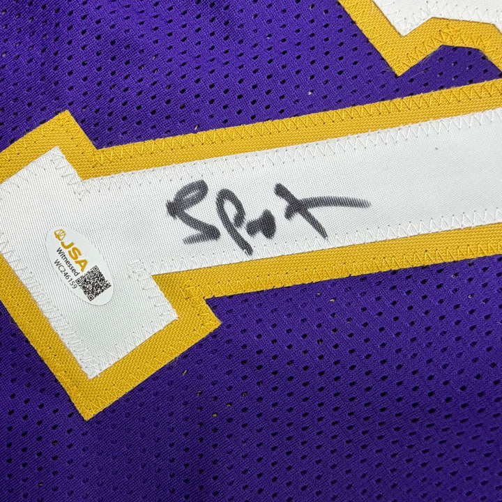 Autographed/Signed Lamar Odom Los Angeles Purple Basketball Jersey JSA COA