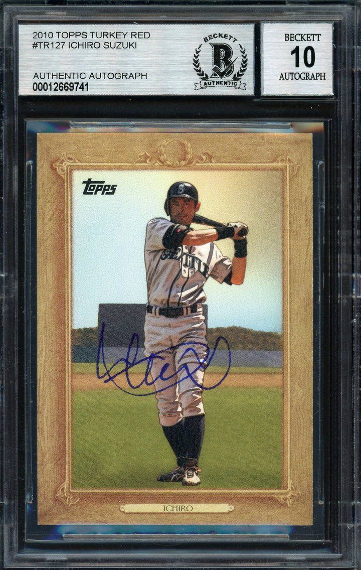Ichiro Suzuki Signed 2010 Topps Turkey Red Card TR127 Mariners Auto 10 Beckett