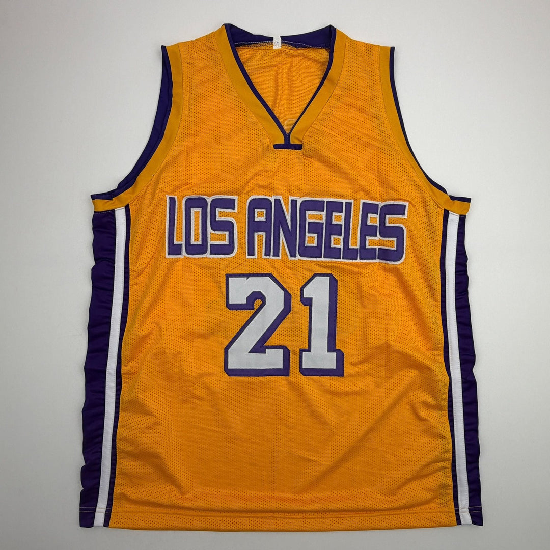 Autographed/Signed Michael Cooper Los Angeles Yellow Jersey JSA COA
