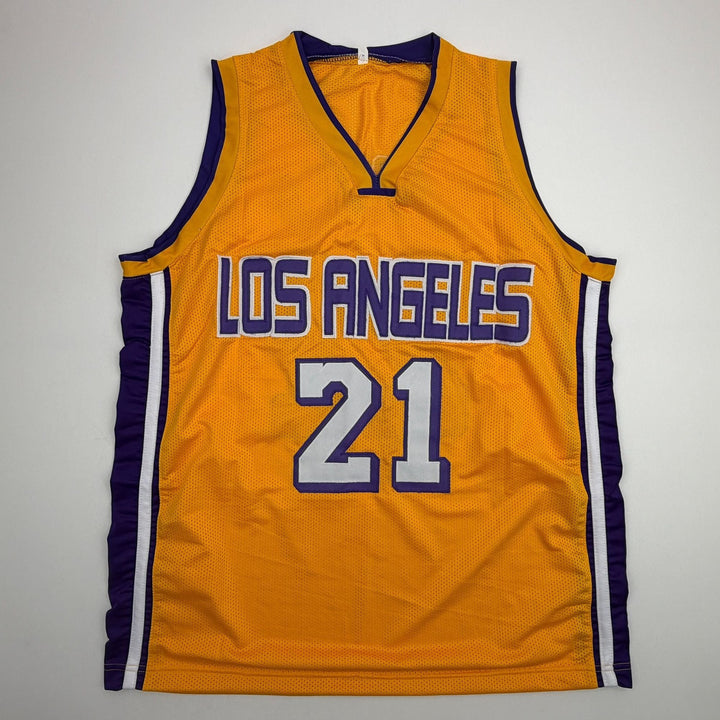 Autographed/Signed Michael Cooper Los Angeles Yellow Jersey JSA COA
