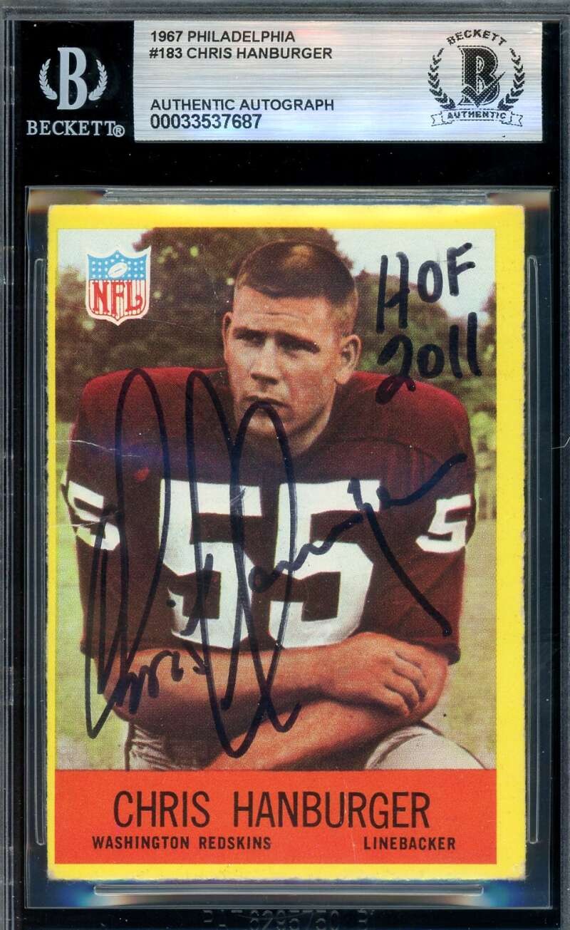 Chris Hanburger Beckett BAS Signed 1967 Philadelphia Rookie Autograph