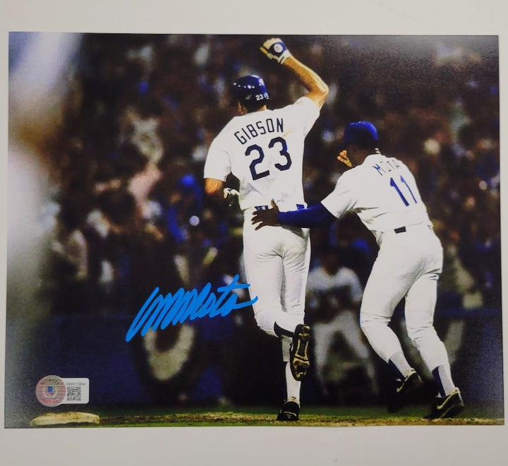 Manny Mota signed 8x10 Photo #4 LA Dodgers Gibson HR (B) ~ Beckett BAS Witness