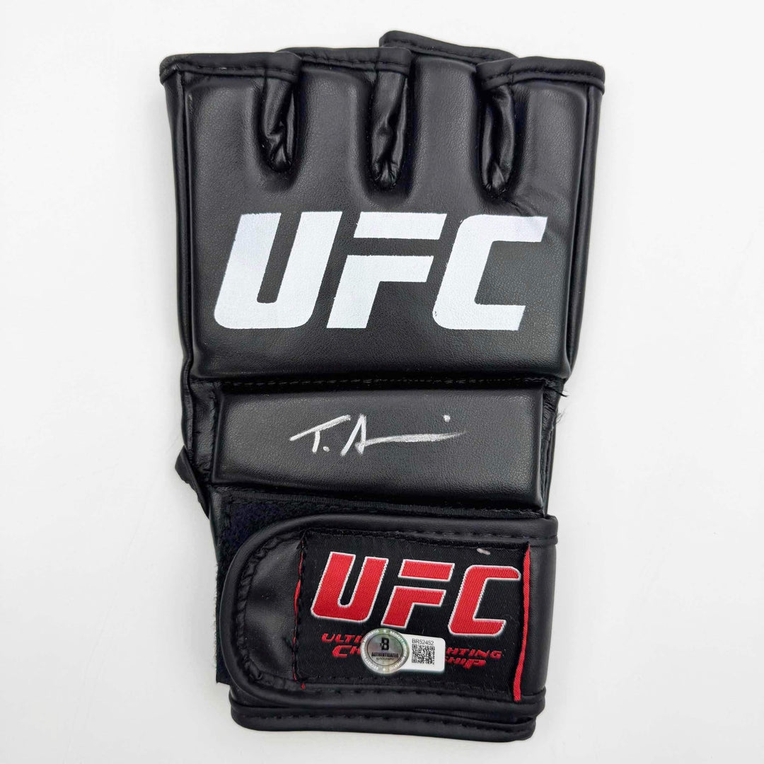 Autographed/Signed Tom Aspinall UFC MMA Black Fighting Glove Beckett BAS COA