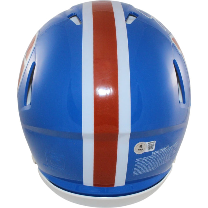John Elway Autographed Denver Broncos Authentic TB Helmet Beckett Witness 55248