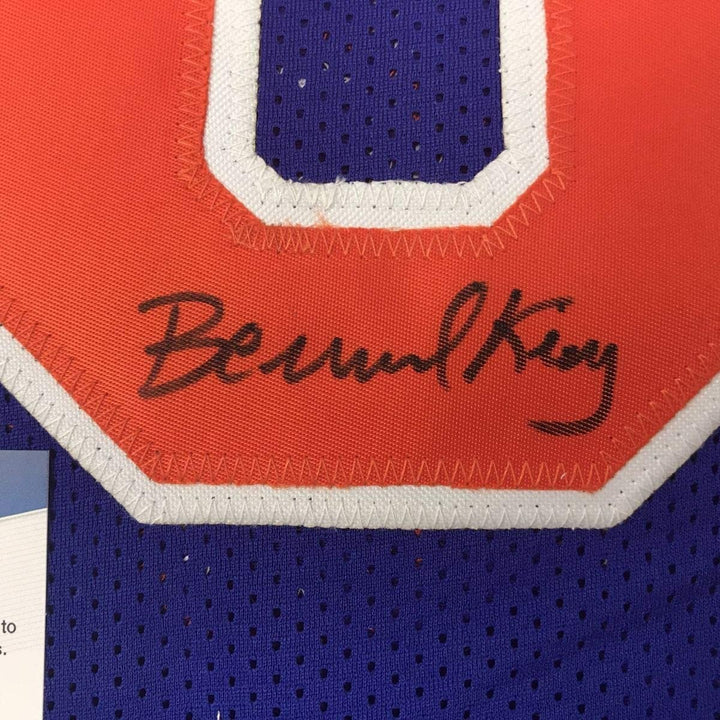 Autographed/Signed Bernard King New York Blue Jersey Beckett BAS COA