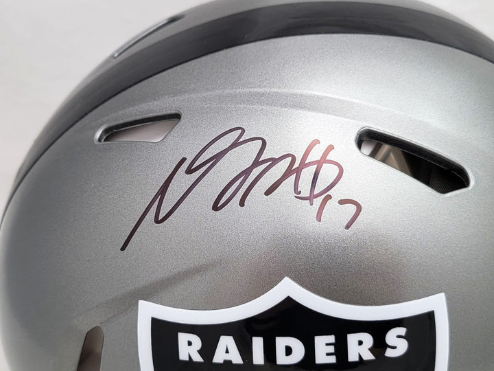 Davante Adams Signed Raiders Flash Gray Full Size Authentic Speed Helmet Beckett