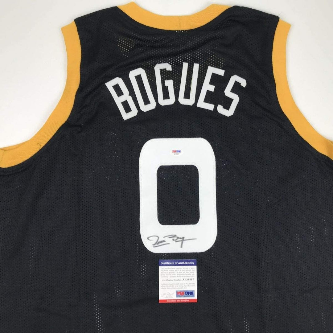 Autographed/Signed MUGGSY BOGUES Space Jam Monstars Black Jersey PSA COA