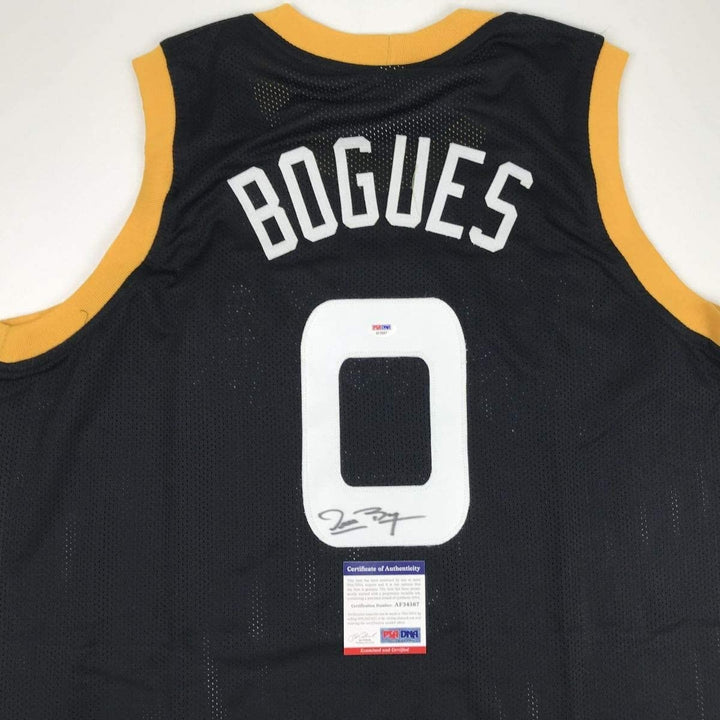 Autographed/Signed MUGGSY BOGUES Space Jam Monstars Black Jersey PSA COA