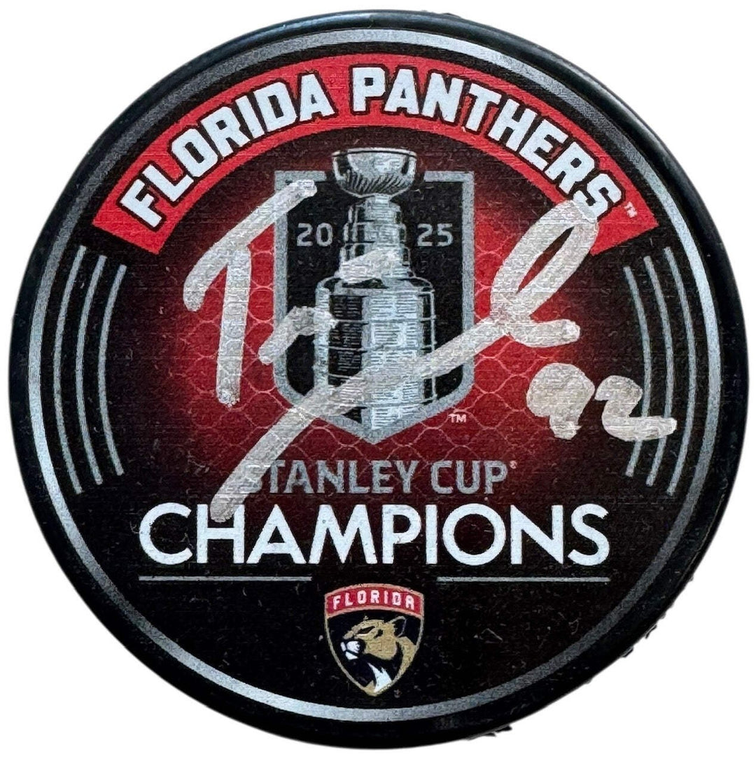 Tomas Nosek Signed 2025 Stanley Cup Champions Official Puck (JSA Witness)