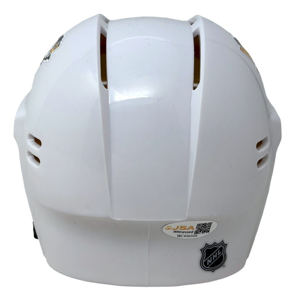 Jaromir Jagr Signed Pittsburgh Penguins White Mini Helmet JSA QR