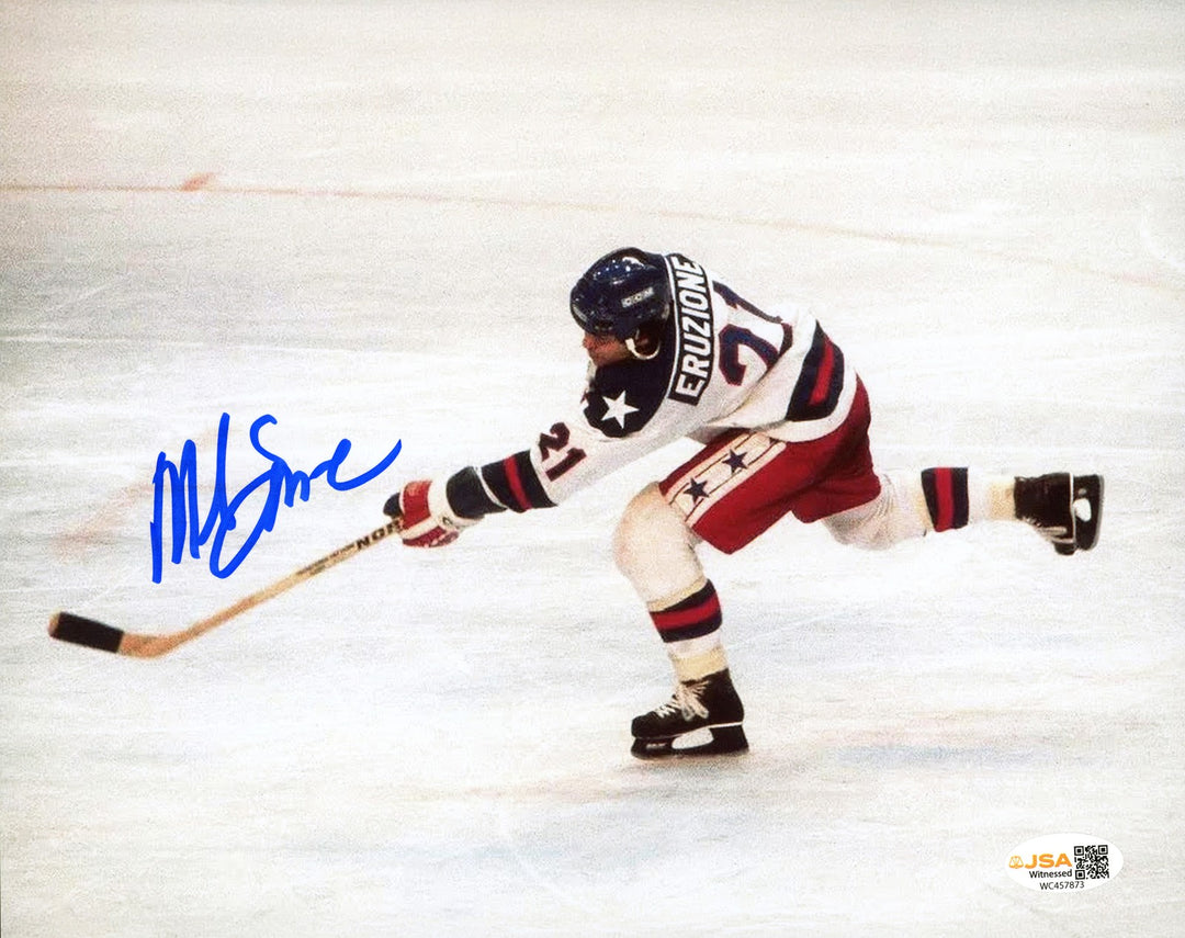 Mike Eruzione Signed 8x10 Photo 1980 Team USA Miracle on Ice JSA Witness