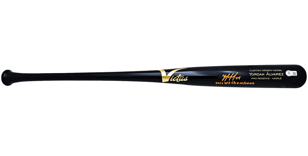 Yordan Alvarez Auto Black Victus Player Model Bat Astros 2022 WS Champs Beckett