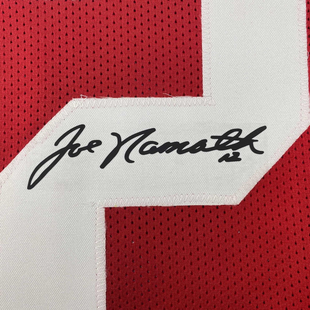 Facsimile Autographed Joe Namath Alabama Red Reprint Laser Jersey Size Men's XL
