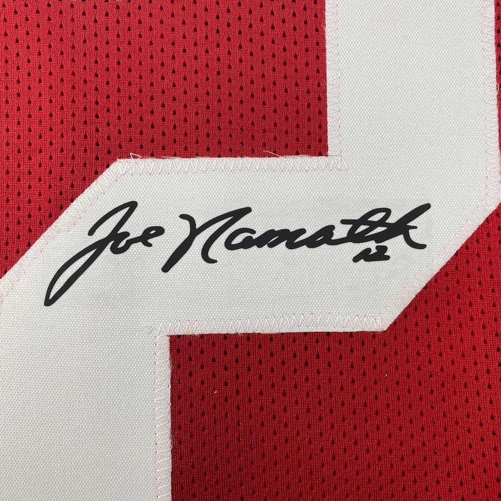 Facsimile Autographed Joe Namath Alabama Red Reprint Laser Jersey Size Men's XL