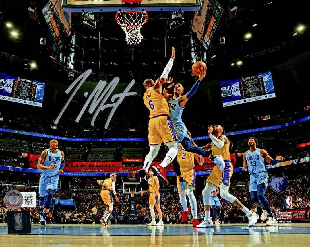 Ja Morant Signed 8x10 Photo Memphis Grizzlies vs. LeBron James Beckett