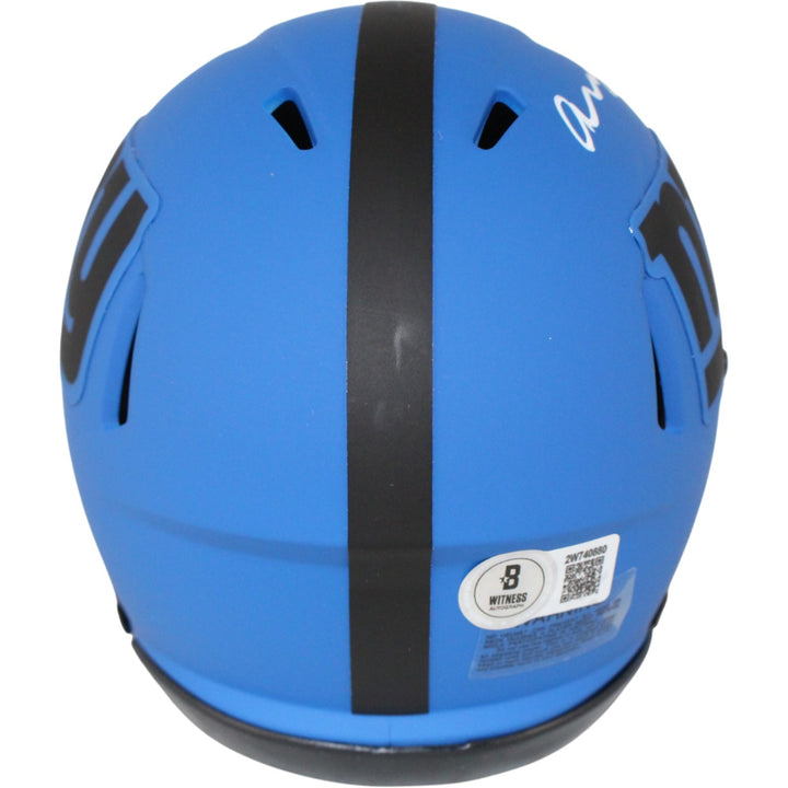 Abdul Carter Autographed New York Giants Rave Mini Helmet Beckett Witness 53449