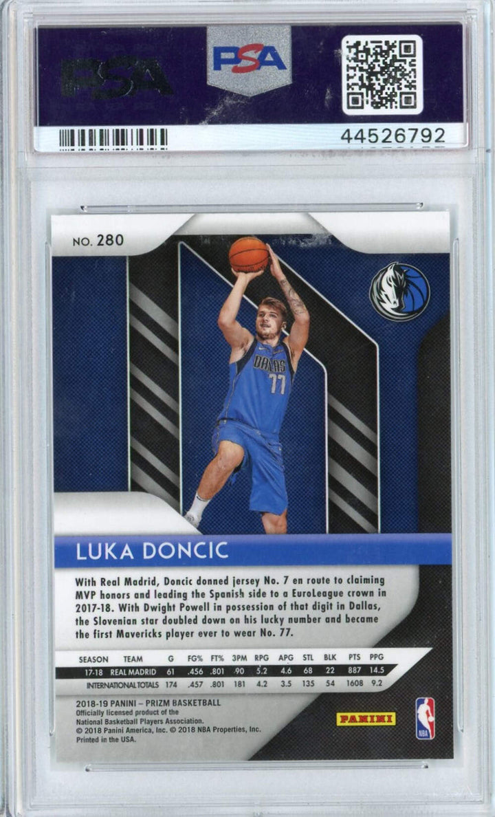 Graded 2018 Panini Prizm Luka Doncic #280 Rookie RC Basketball Card PSA 10 Gem