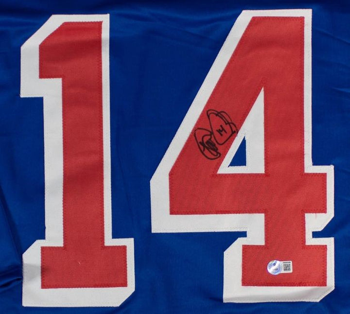 Theo Fleury New York Signed Blue Hockey Jersey BAS